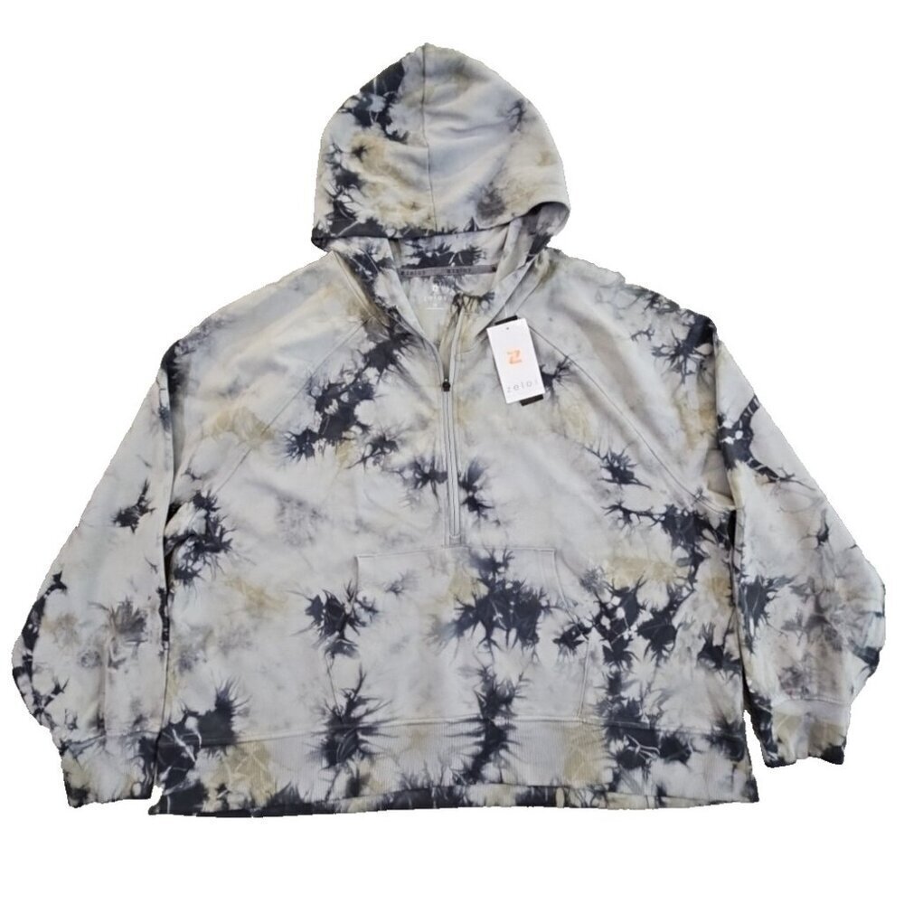 Zelos Quarter Zip Hoodie‎ Men's 3X Grey Kangaroo Pockets NWT Skater Punk Street